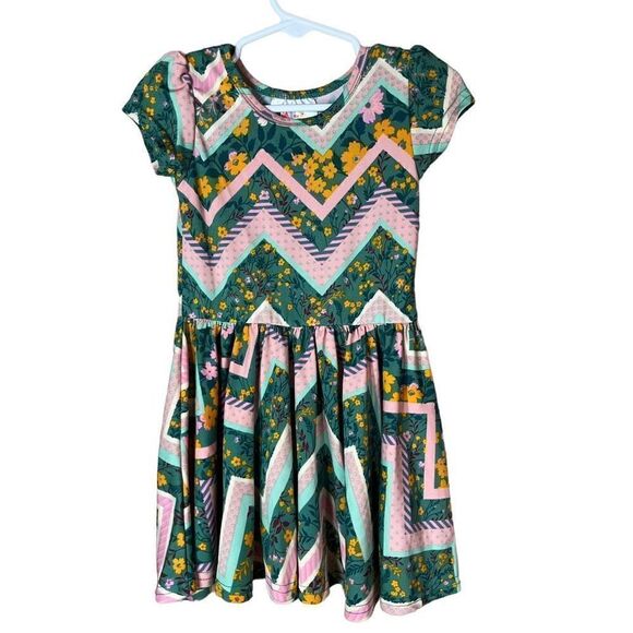Dot Dot Smile Toddler Girl Flower Print Dress Size 2T - Picture 1 of 6